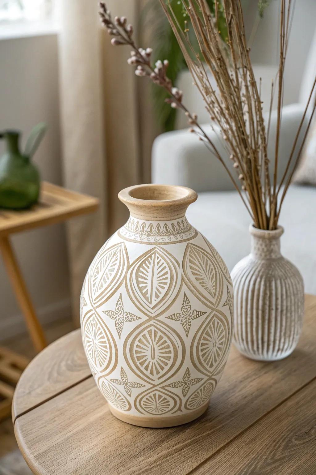 Embrace the calm of symmetry with this beautifully crafted ceramic piece, a perfect blend of minimalist design and natural elegance.