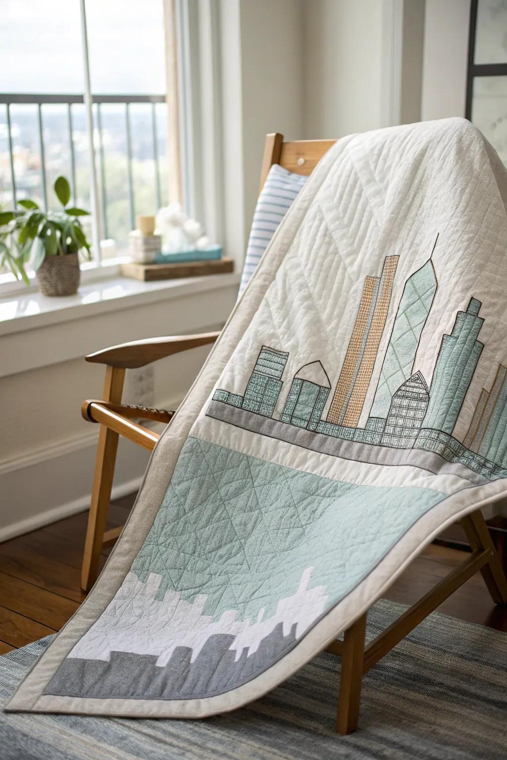 Urban elegance captured in fabric form – a tribute to the beauty of cityscapes through minimalist design.