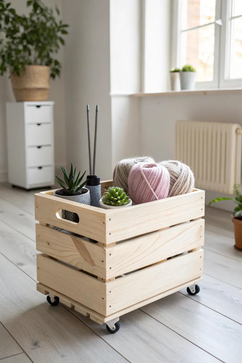 Roll your creativity wherever it takes you with this charming DIY craft caddy!