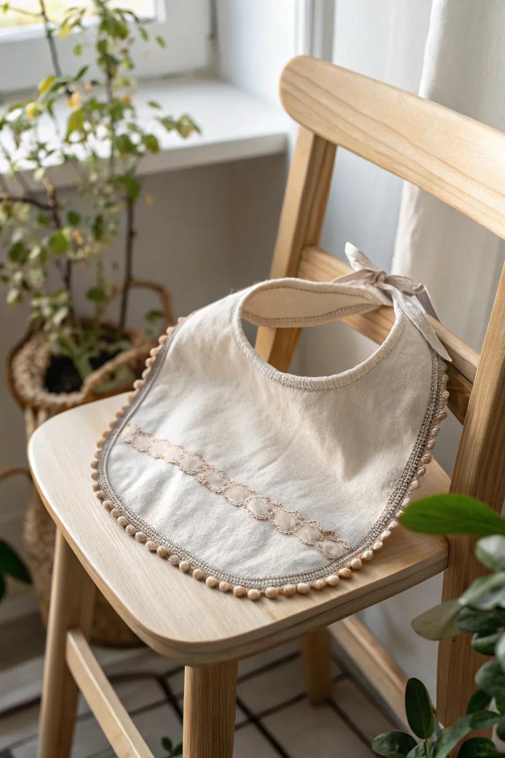 Embrace simplicity with this eco-friendly baby bib made from natural fibers. Perfect for the modern, mindful parent.