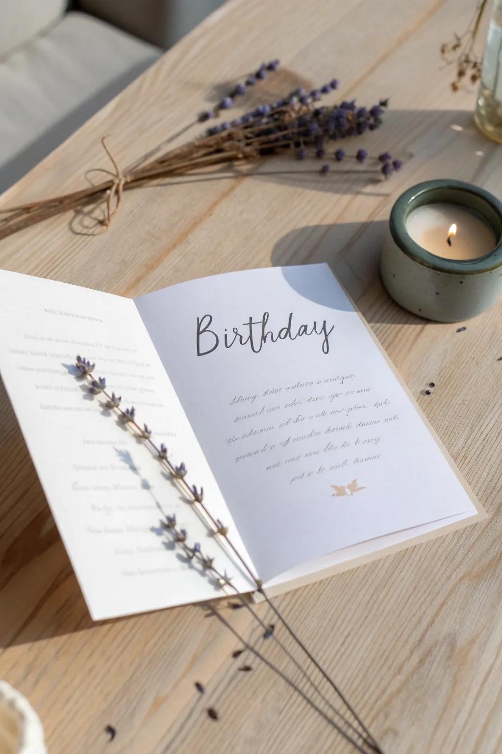 Capture the essence of love with a simple, heartfelt poem in your birthday card.