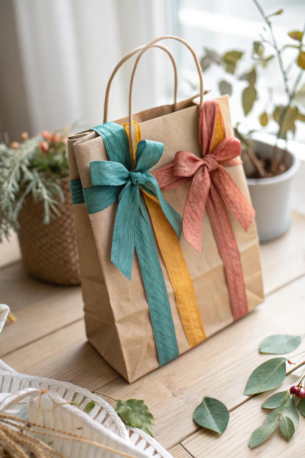 Transform the ordinary into festive with a splash of colorful ribbons.