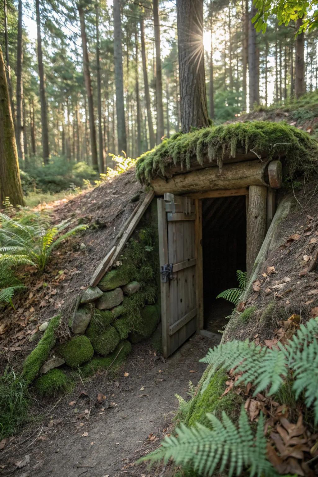 Embrace the art of nature with this expertly crafted underground sanctuary.