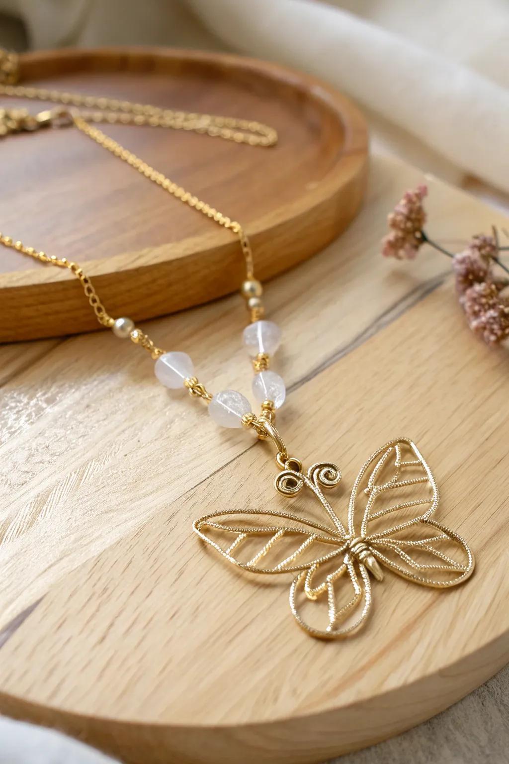 Embrace the elegance of handcrafted butterfly jewelry, where minimalism meets natural beauty.