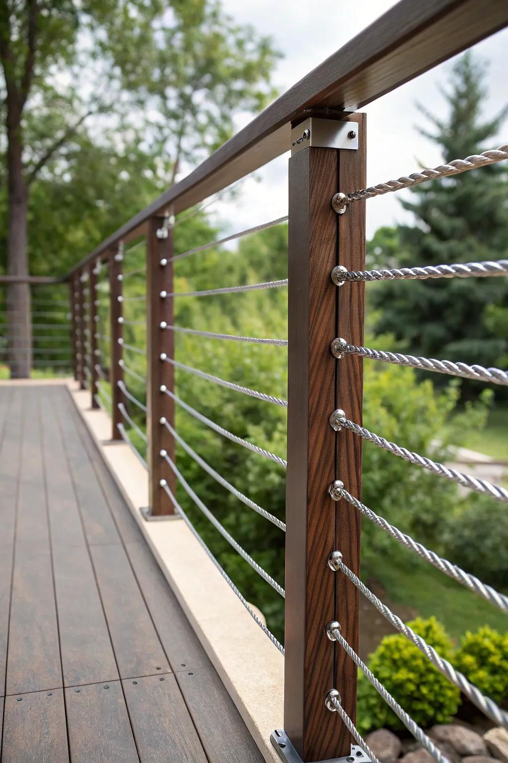 Elevate your outdoor space with the sleek elegance of cable deck railings.