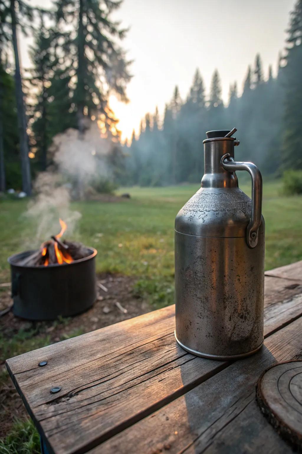 Start your day with a touch of adventure: experience the warmth of a handcrafted camp shower.
