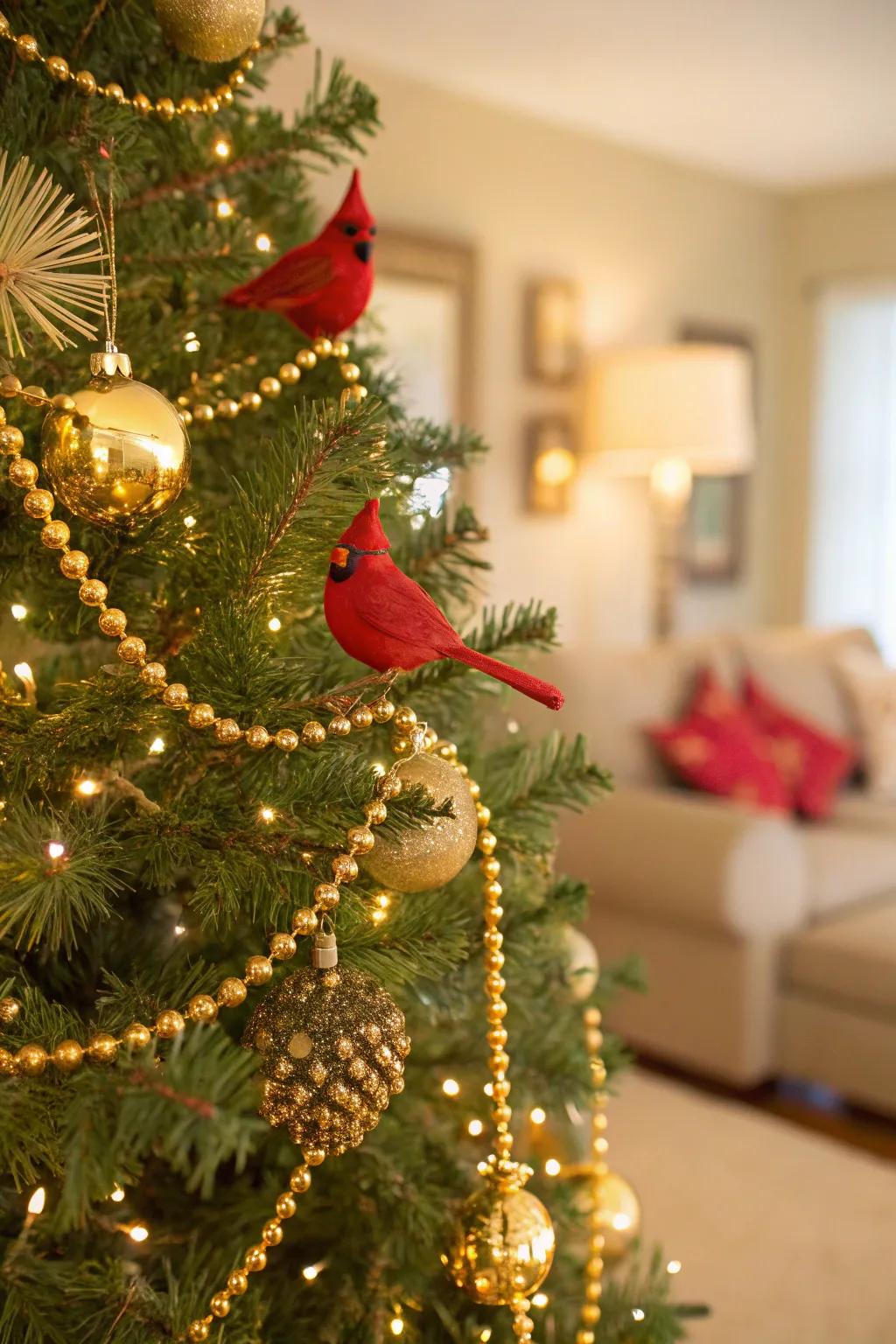 Golden accents elevate the tree's elegance.