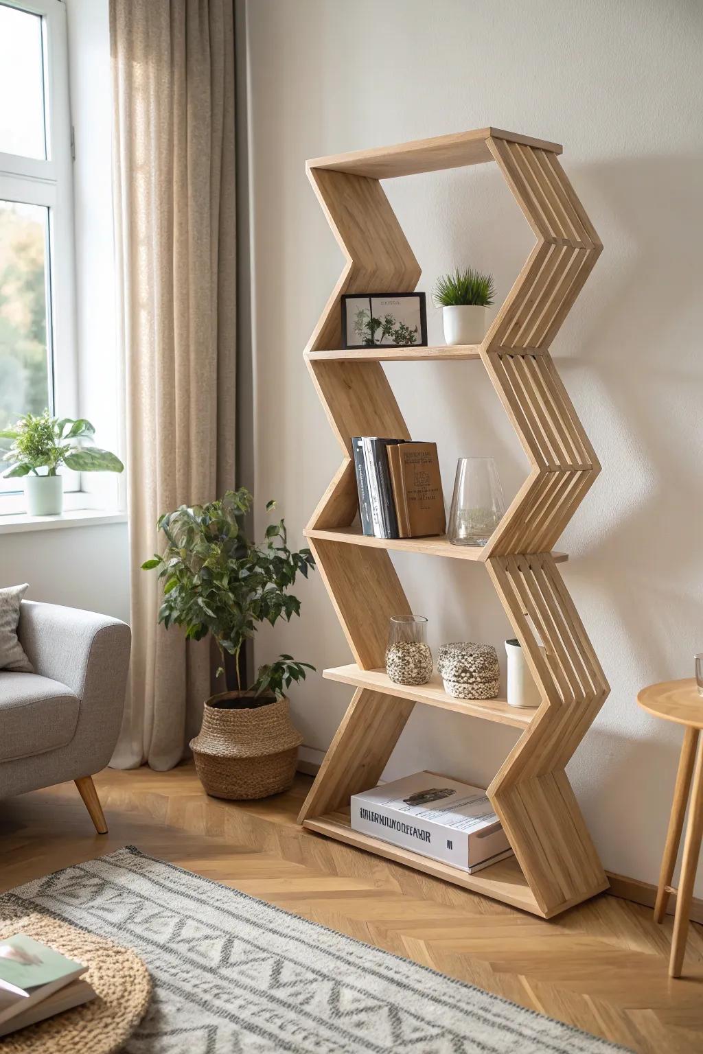 Add a touch of zigzag zest to your living space with this DIY bookshelf masterpiece!