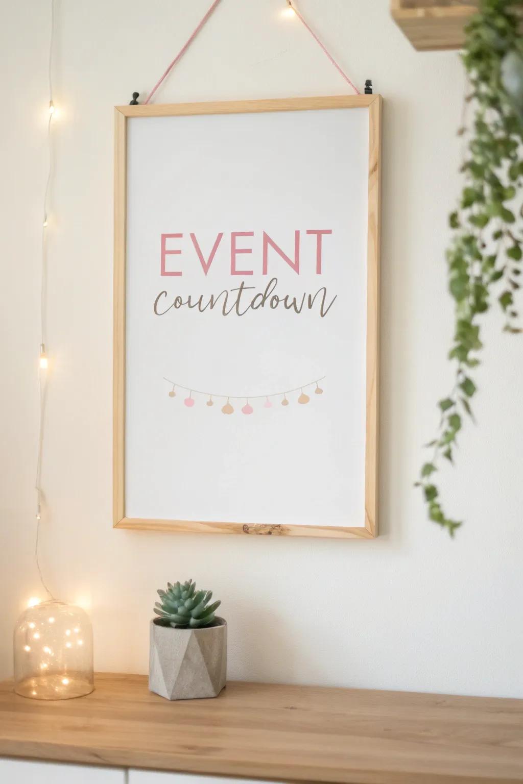 Count down to your next adventure in style with this chic and inspiring event countdown board!