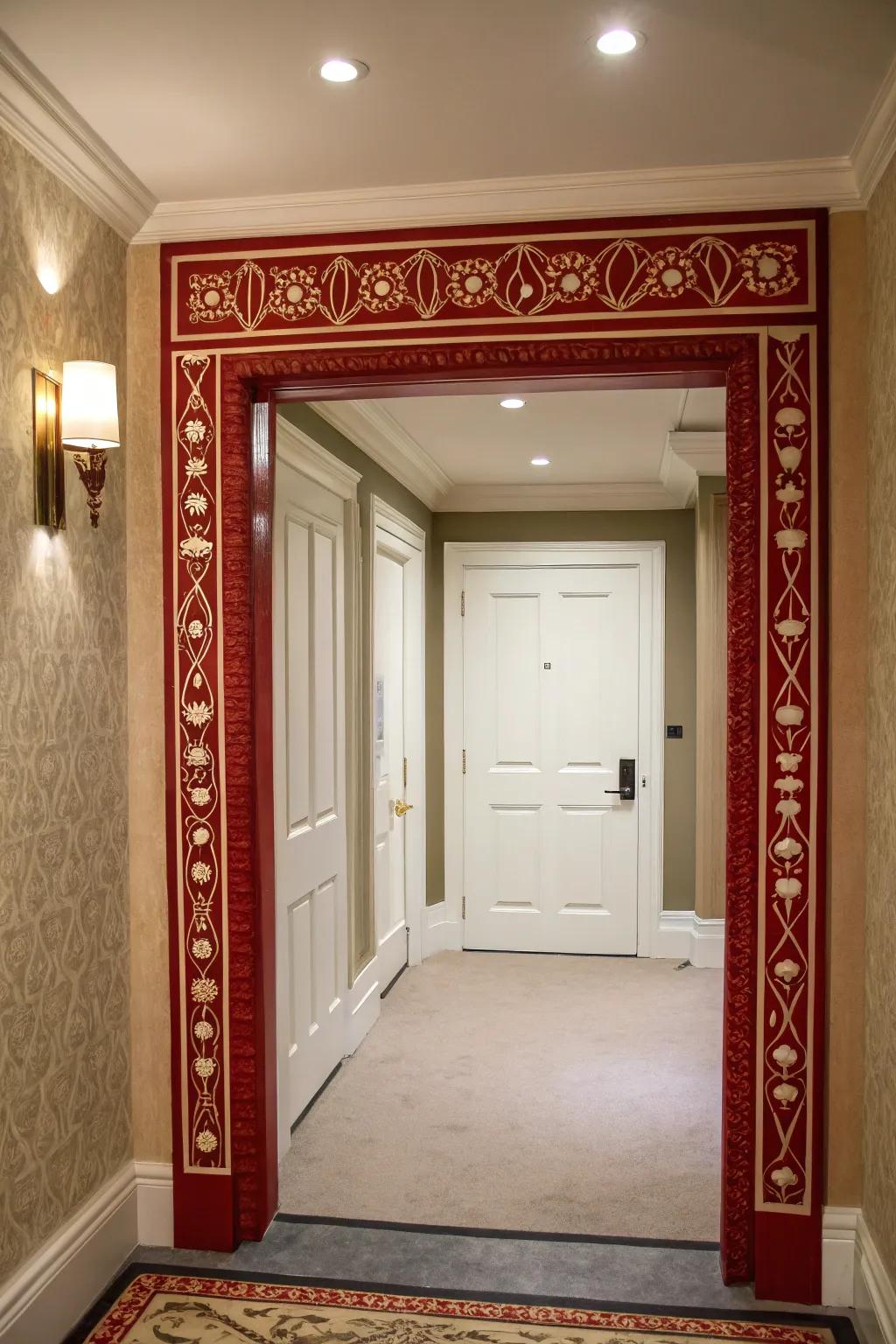 Decorative door frames add a custom touch.