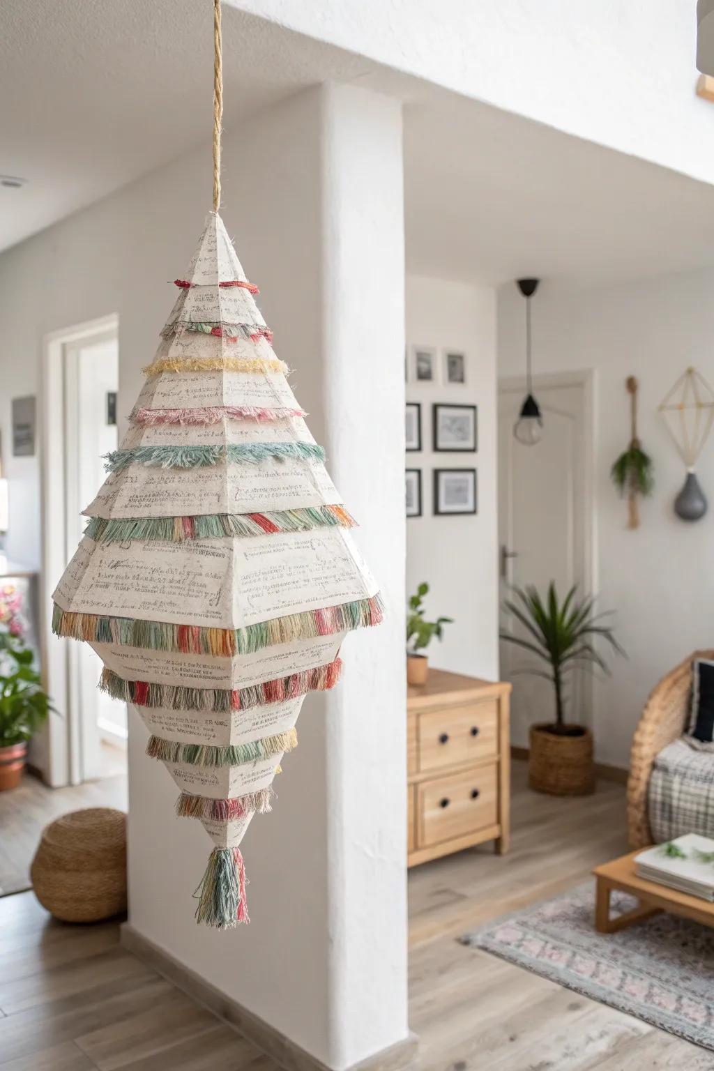 Craft with a conscience: Embrace eco-friendly celebrations with this recycled paper pinata.