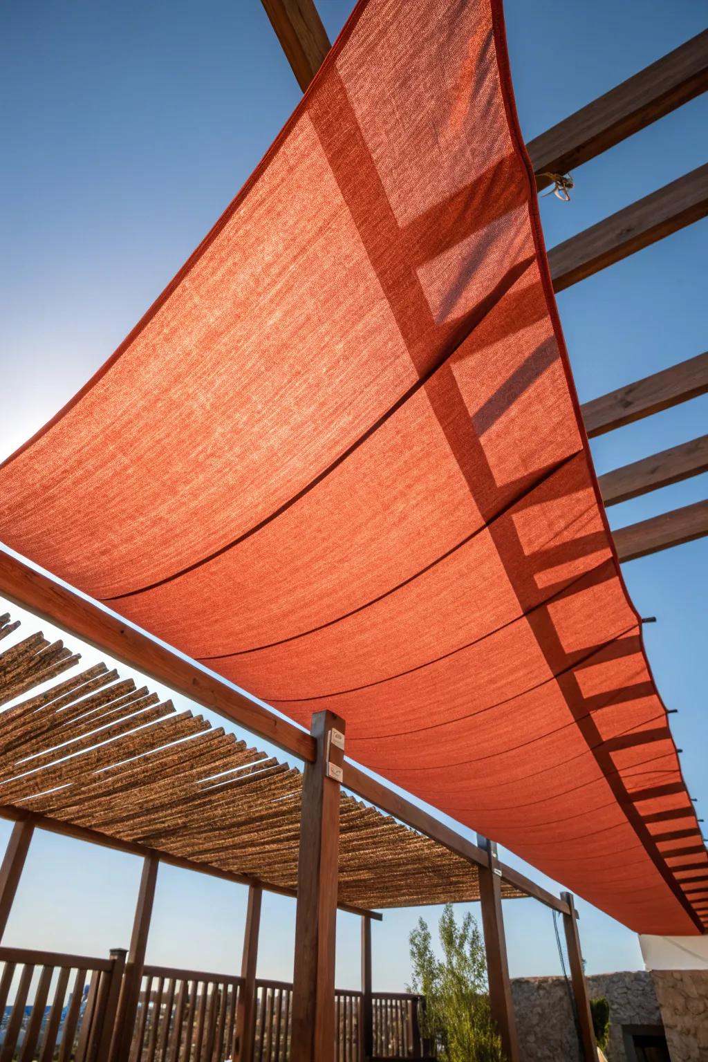 Transform your deck with vibrant sun sail shades for a stylish and budget-friendly escape.