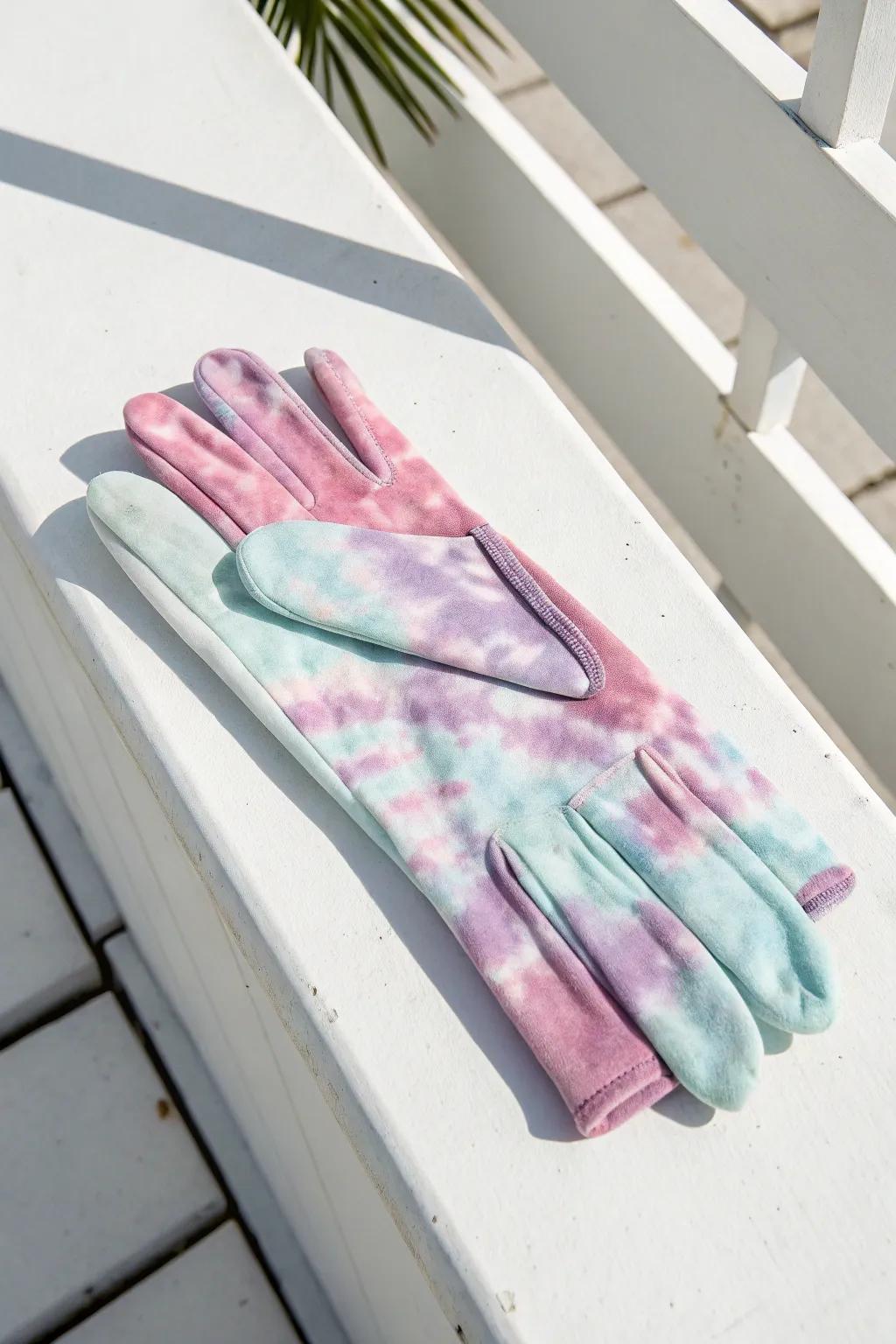 Embrace your inner artist with these dreamy tie-dye gloves – where retro meets modern simplicity!