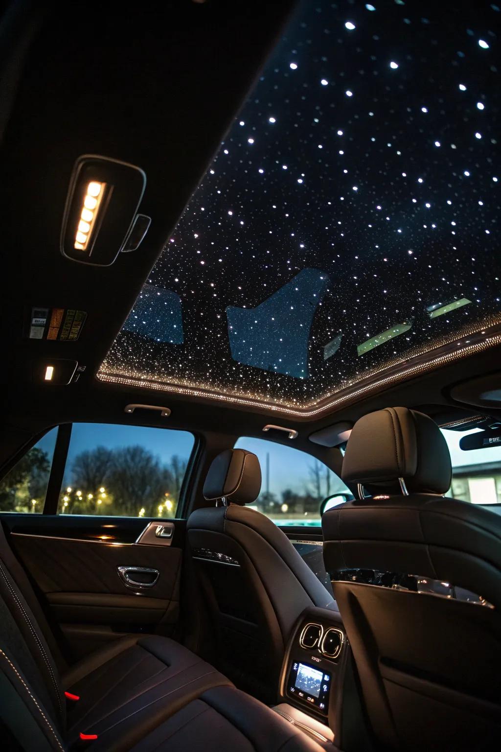 Transform your ride into a celestial escape with bespoke fiber optic starlights. #CustomCraftsmanship #StarlightHeadliner