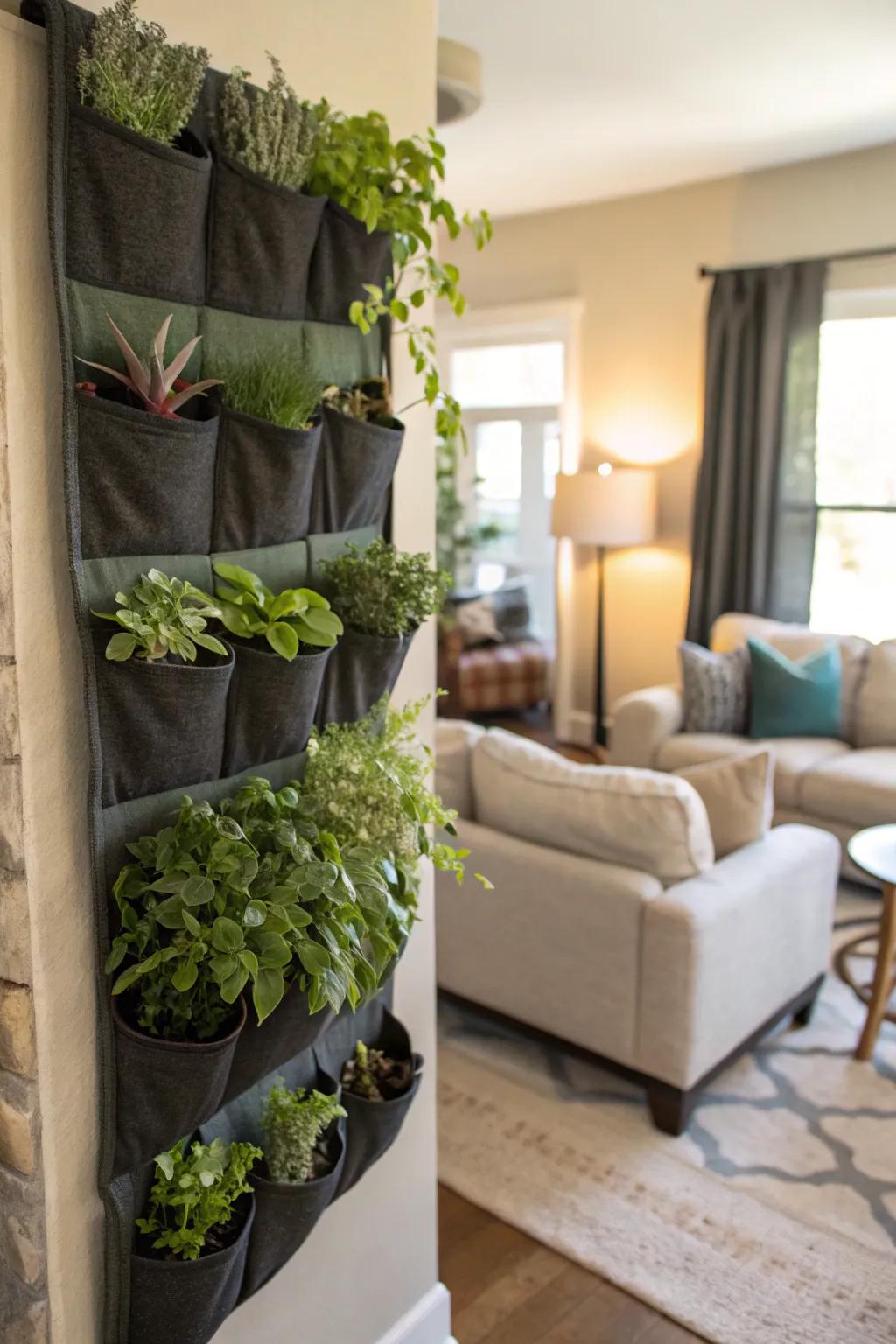 Vertical gardens make the most of small spaces.