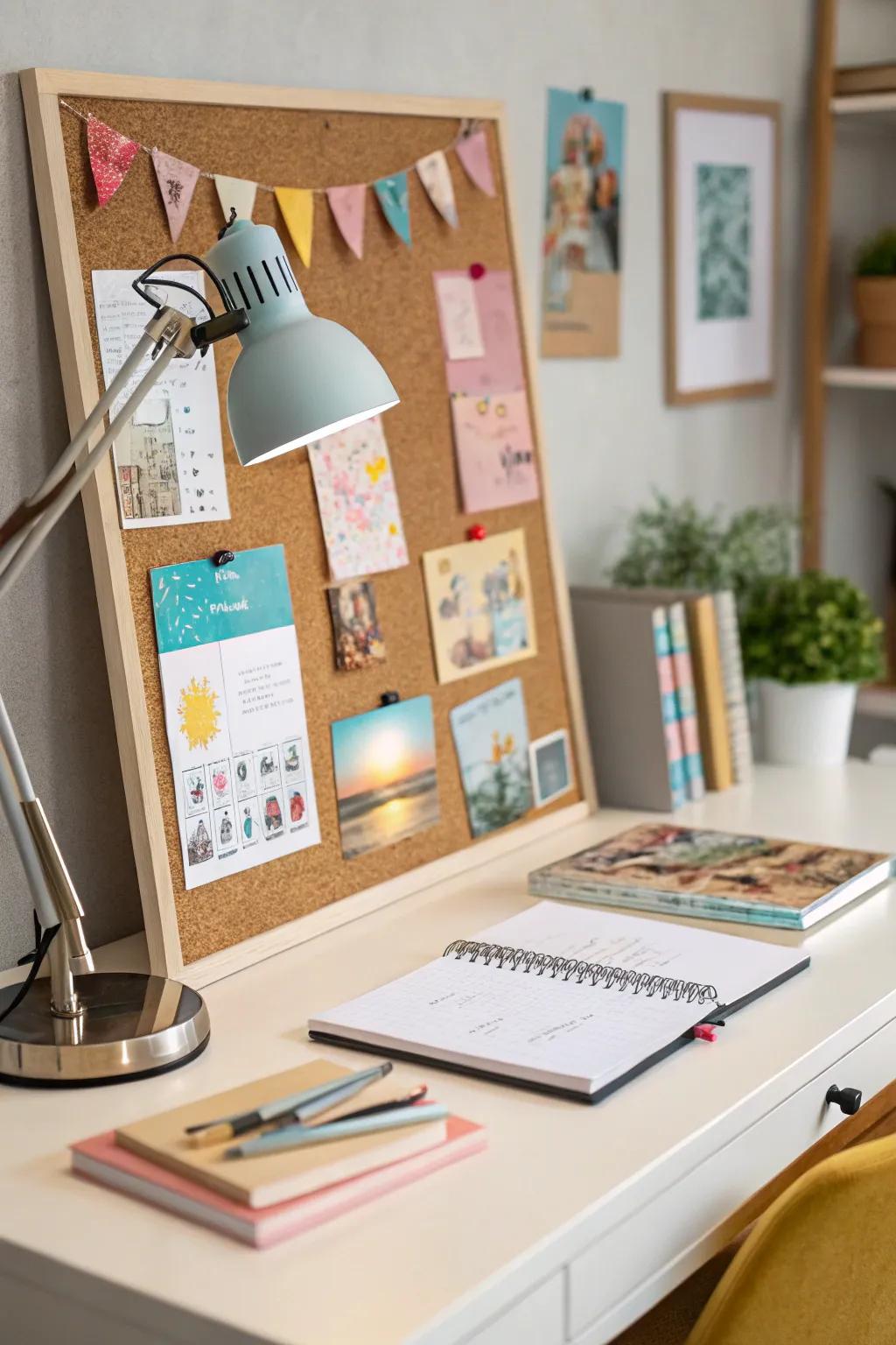 An inspiration board to keep your creative juices flowing.