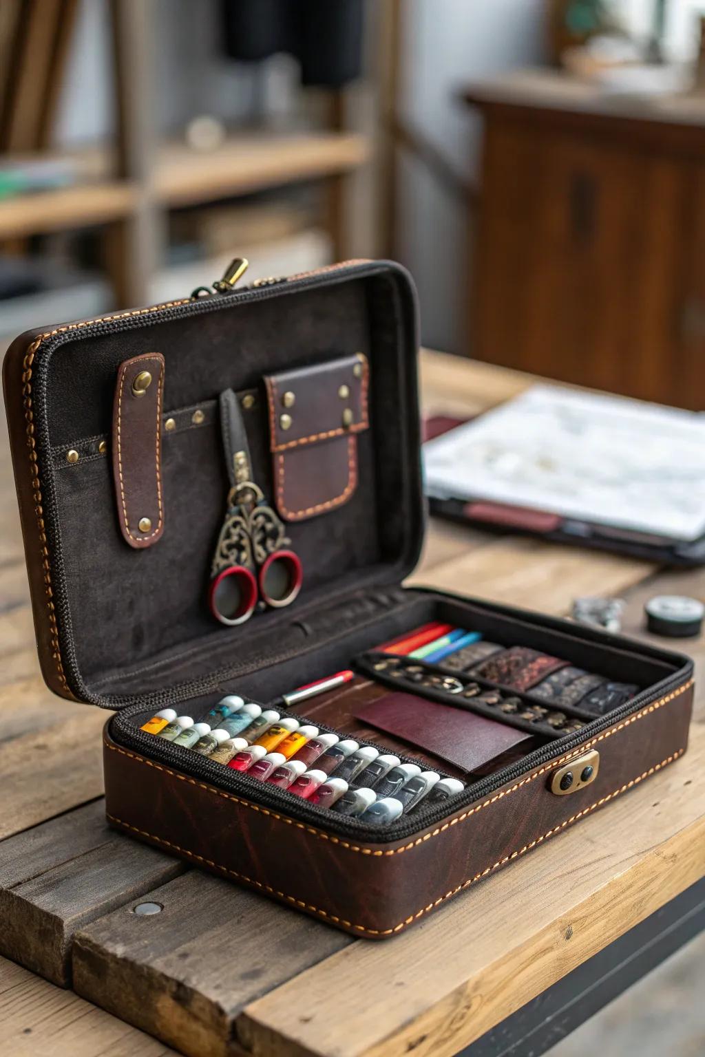 Craftsmanship on the Go: Elevate your mobile projects with a portable case that blends style and functionality.