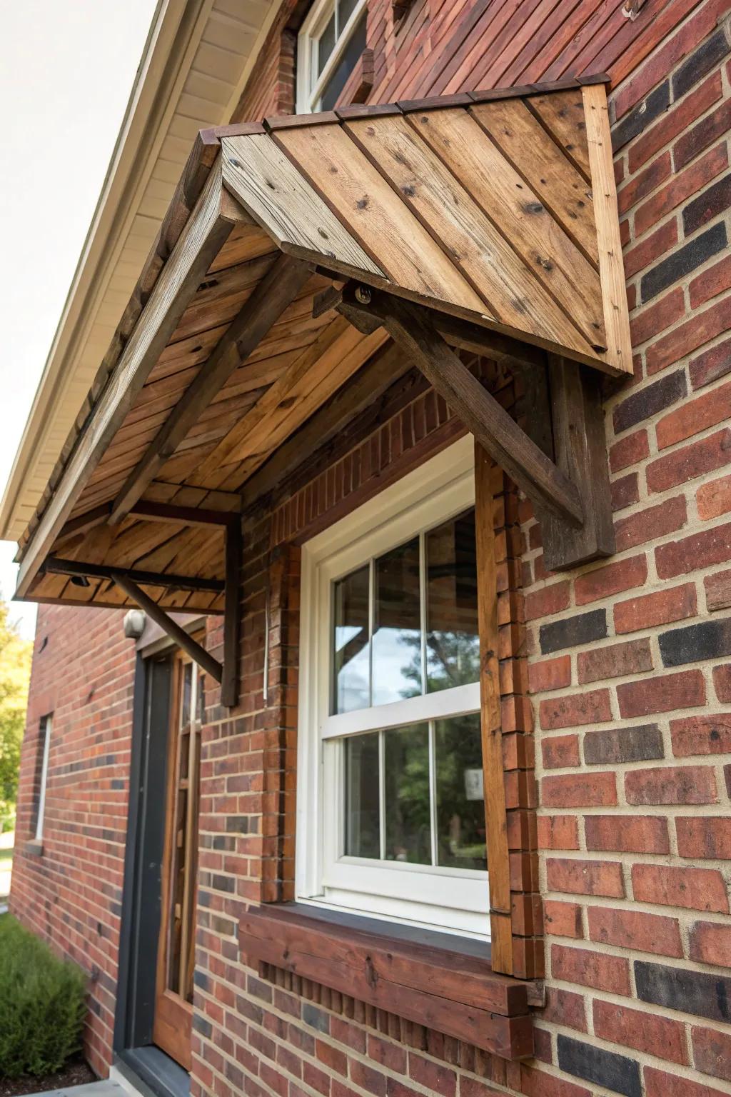 Transform ordinary pallets into a stunning rustic awning, adding charm and character to your home.