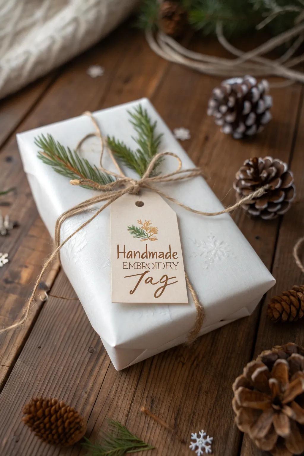 Elevate your gift wrapping with handmade touches of nature for a minimalist and charming holiday presentation.