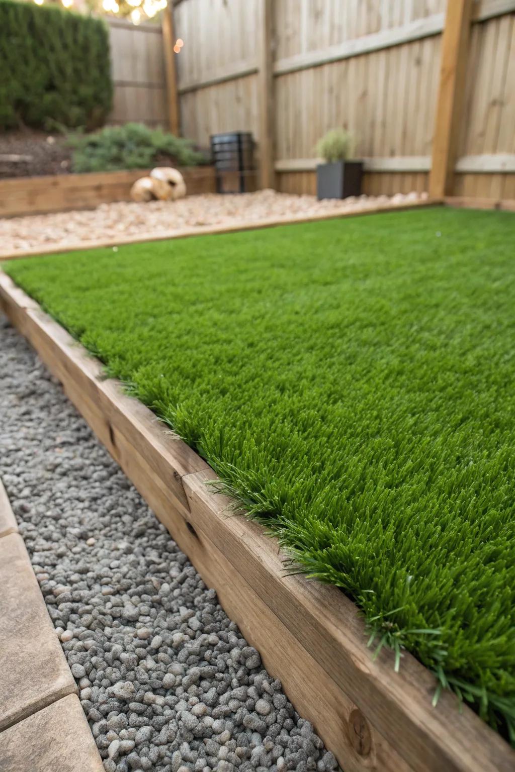 Elevate your DIY dog run with lush, paw-friendly artificial grass for a clean and comfortable outdoor space.