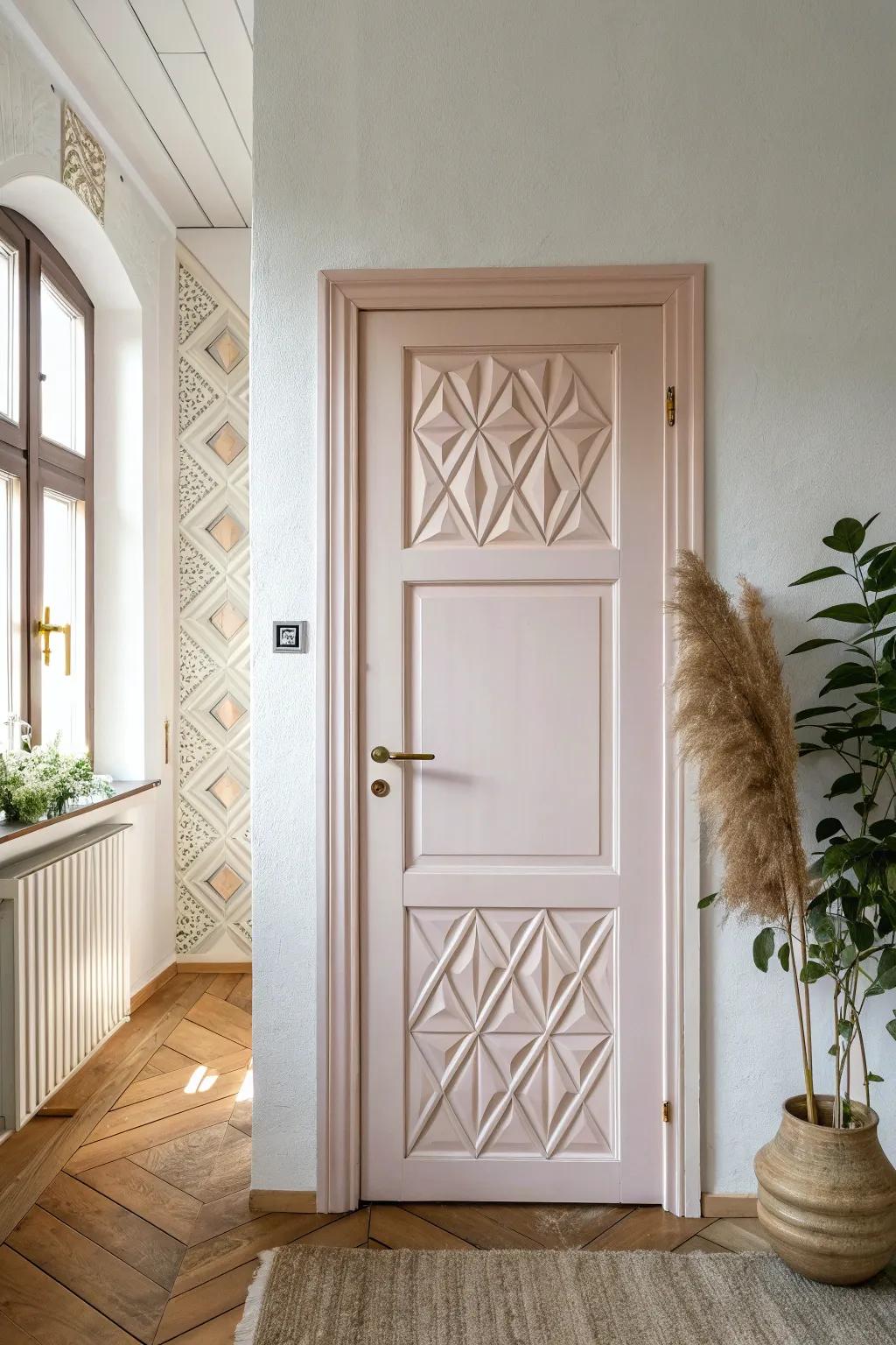Transform your space with a Scandinavian-inspired geometric door makeover!