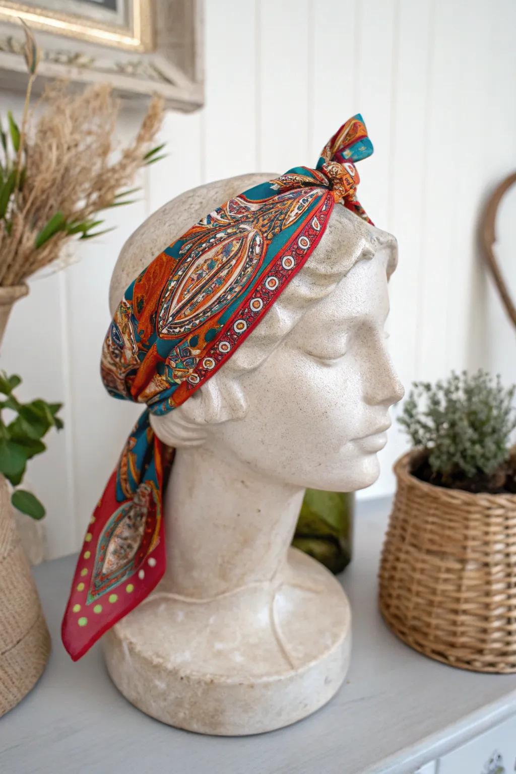 Craft your own bohemian elegance with a vintage bandana headband. Effortlessly chic and timelessly nostalgic.