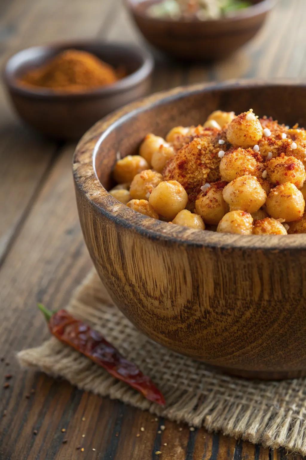 Savor the crunch: Handcrafted vegan delight with a spicy twist.