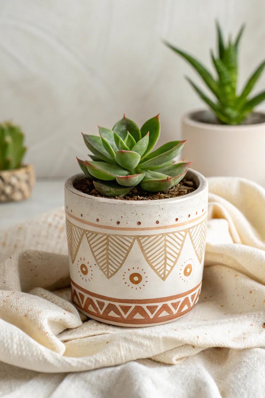 A touch of nature and love: a succulent in a personalized pot, perfect for thoughtful gifting.