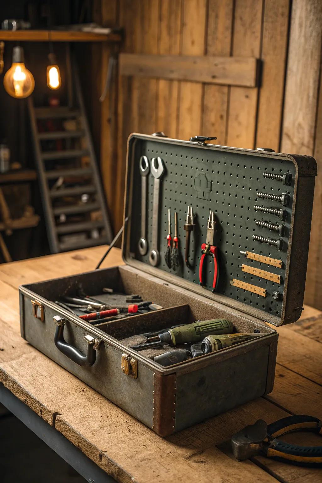 Elevate your tool organization with a DIY pegboard lid—where accessibility meets craftsmanship.