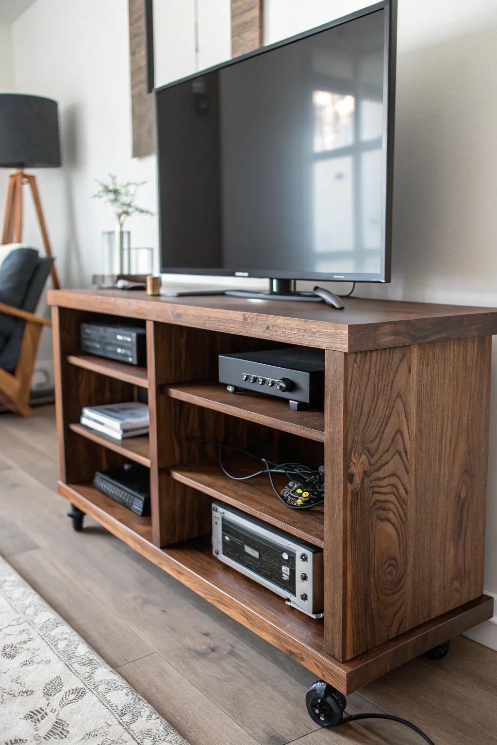 Elevate your space with a custom-crafted TV stand that marries style and functionality.