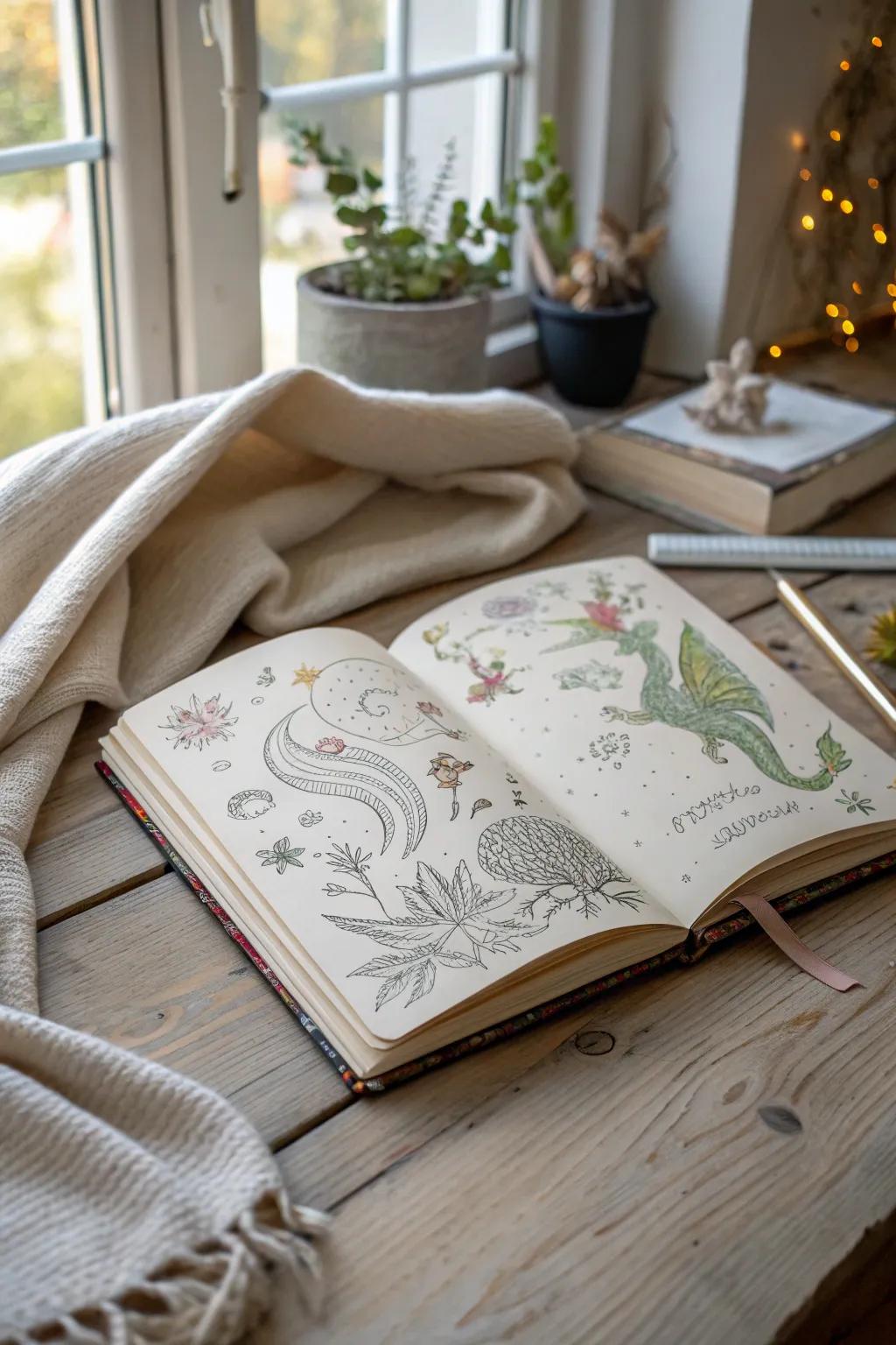 Let your imagination take flight with every whimsical sketch.