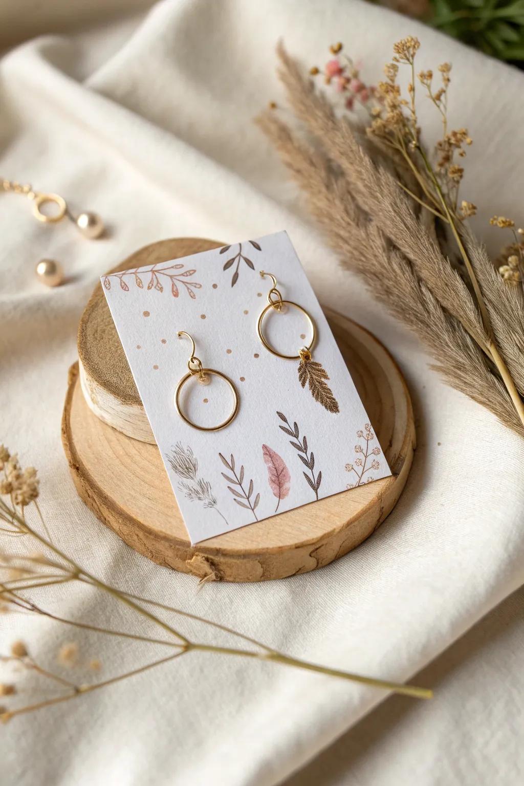 Elevate your earring presentation with artistic cards that charm and captivate.