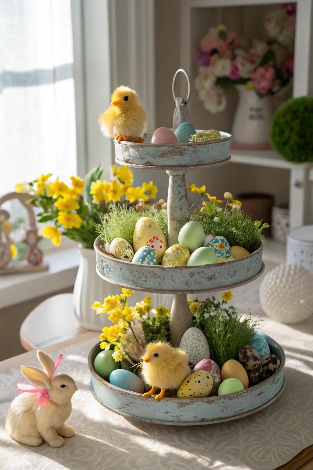 Chick figurines evoke the spirit of spring and new beginnings.