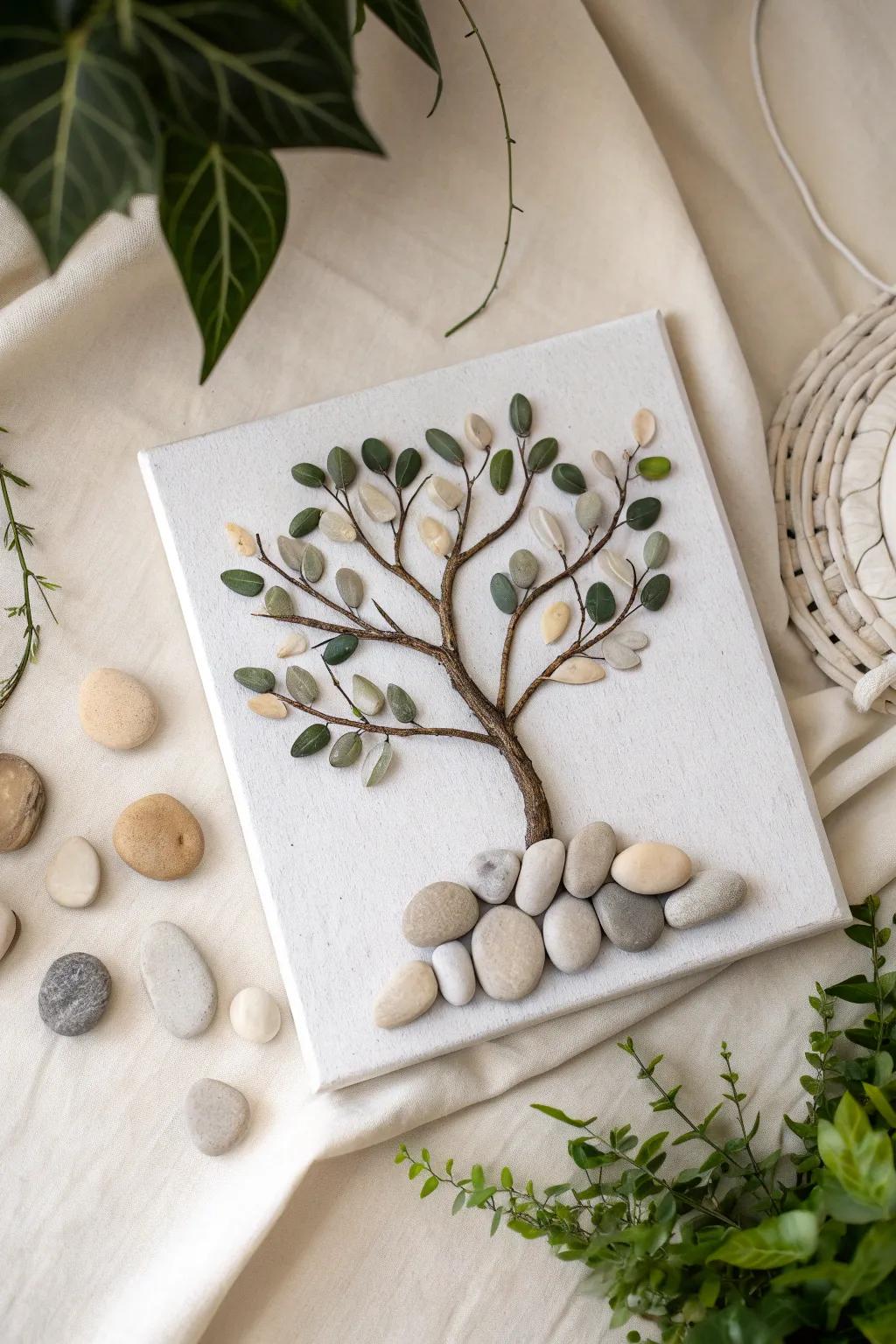 Transforming Nature into Art: Simple Pebble Creations for a Touch of Elegance.