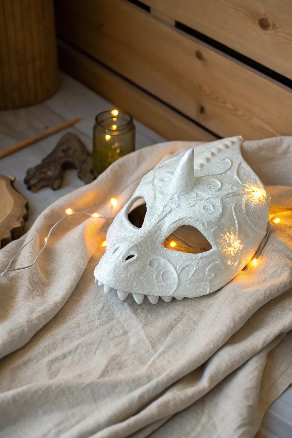 Illuminate your creativity with this glow-in-the-dark dino mask, perfect for magical nighttime adventures!