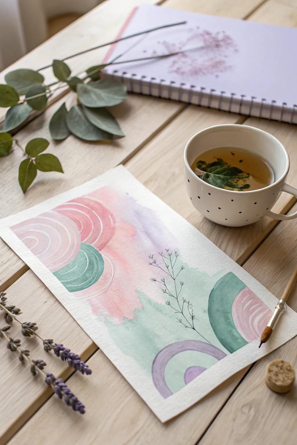 Embrace creativity with dreamy watercolor doodles – where imagination meets simplicity.
