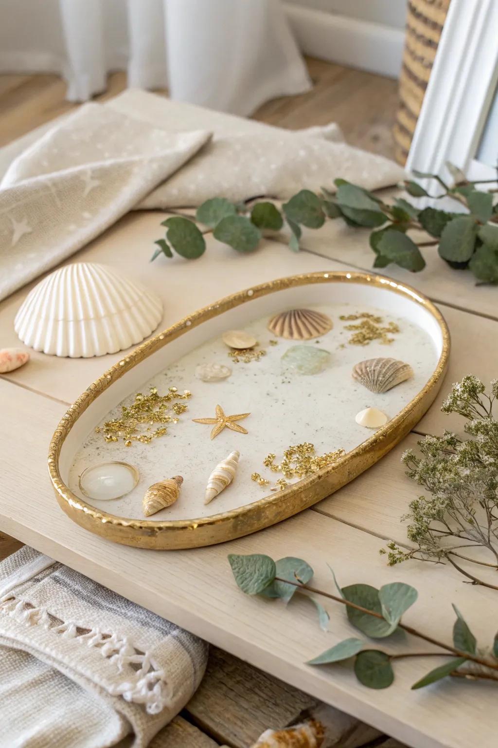 Elevate your serving style with handcrafted resin trays, where elegance meets simplicity. #ScandinavianDesign #BohoChic