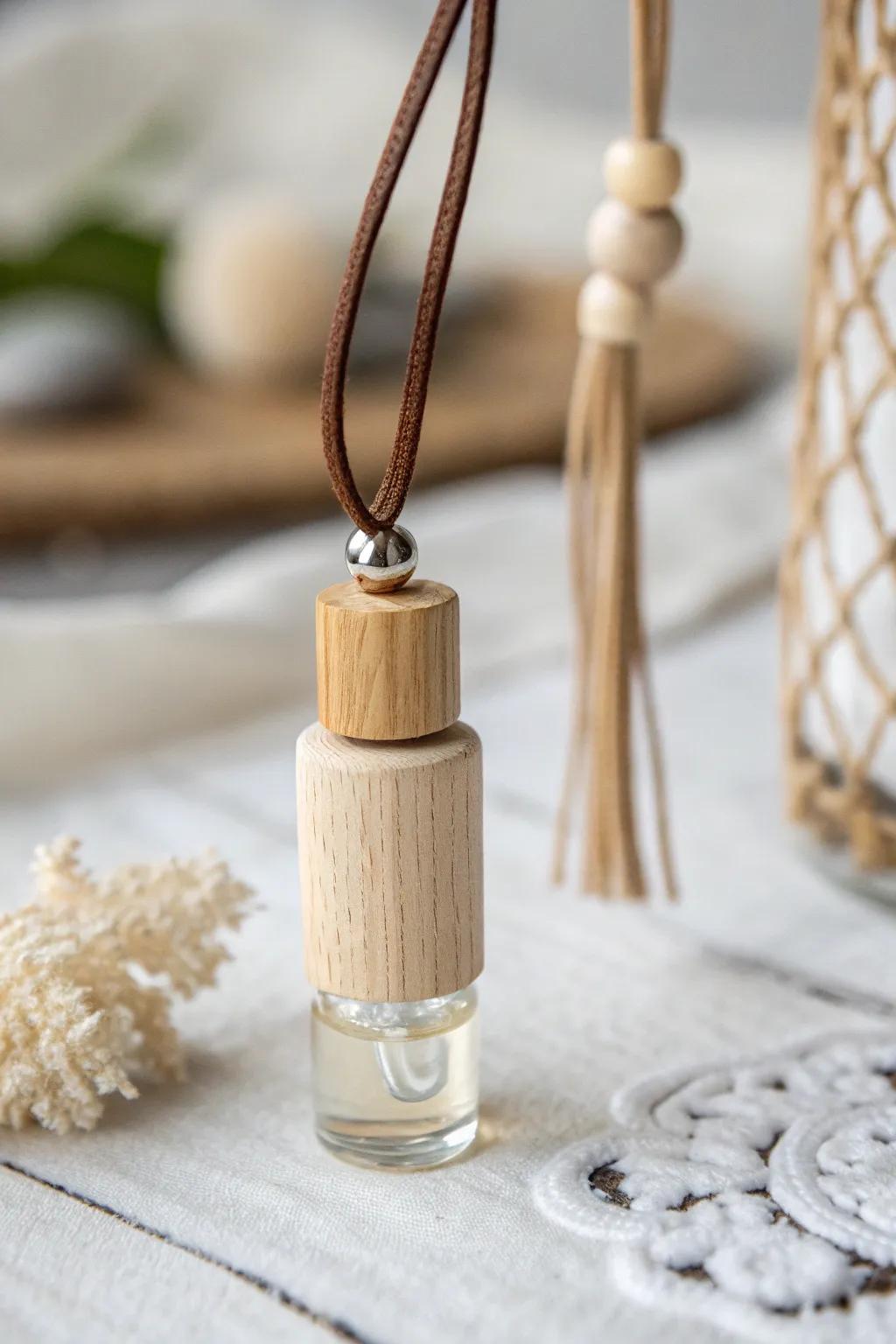 Carry tranquility with you: A minimalist touch of nature and scent.