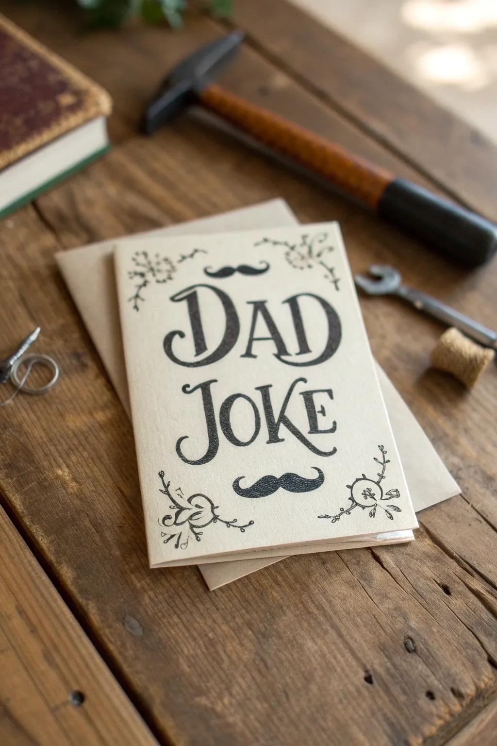 Tickle your dad's funny bone with a handcrafted dad joke card - a perfect blend of humor and craftsmanship.