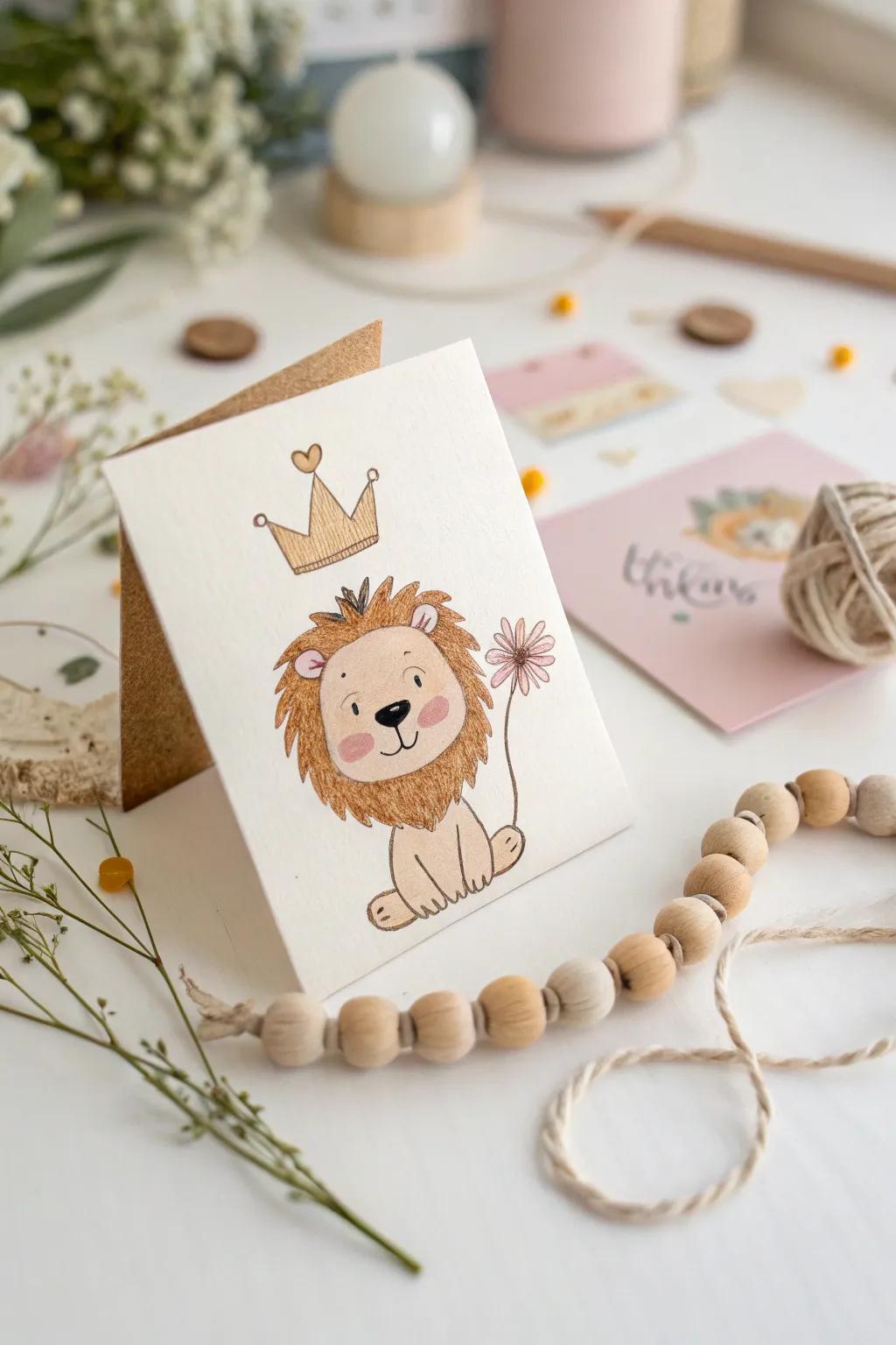 Celebrate Father's Day with a touch of whimsy and warmth through this delightful DIY animal-themed card!