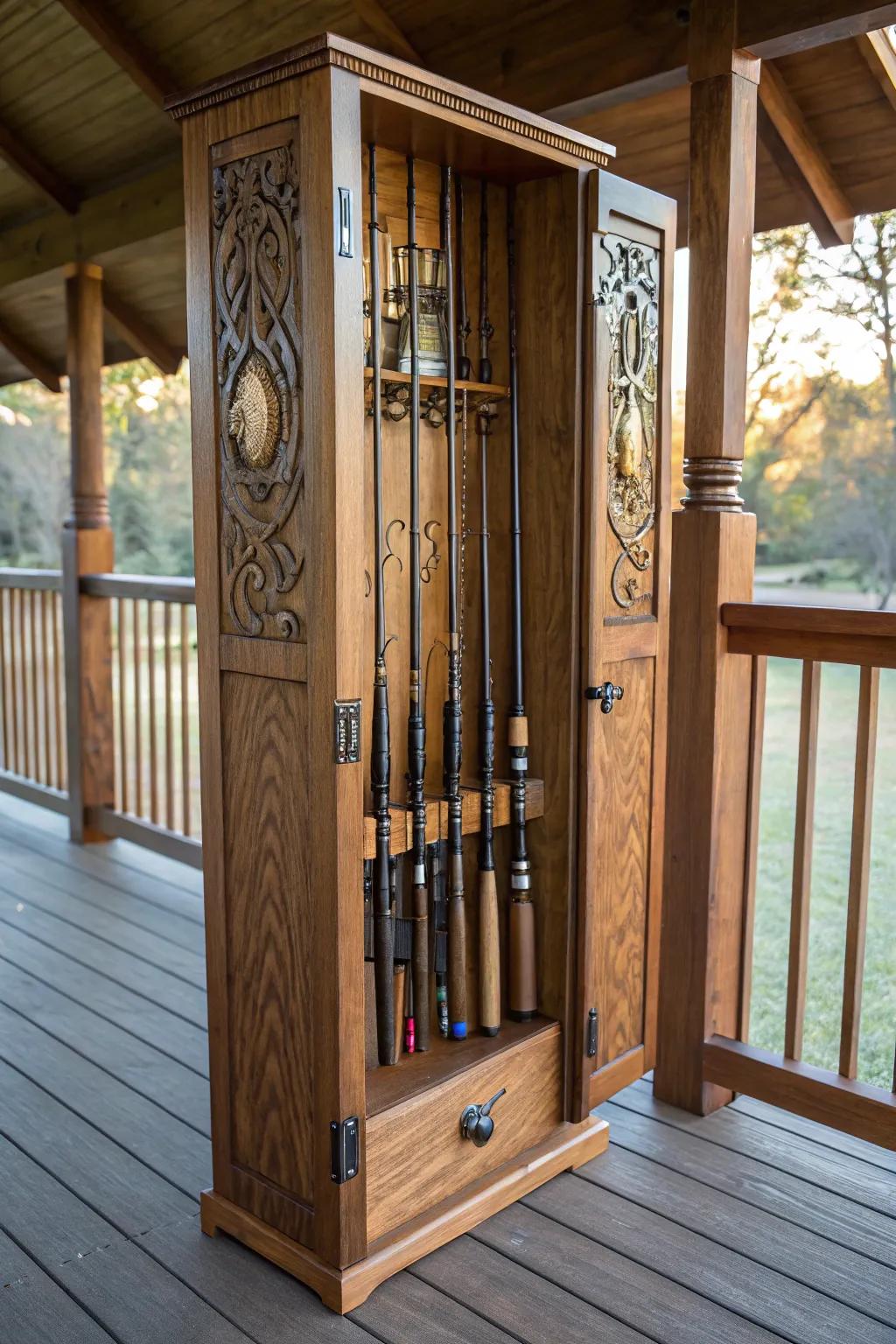Master the art of organization with this exquisite underdeck rod storage solution.