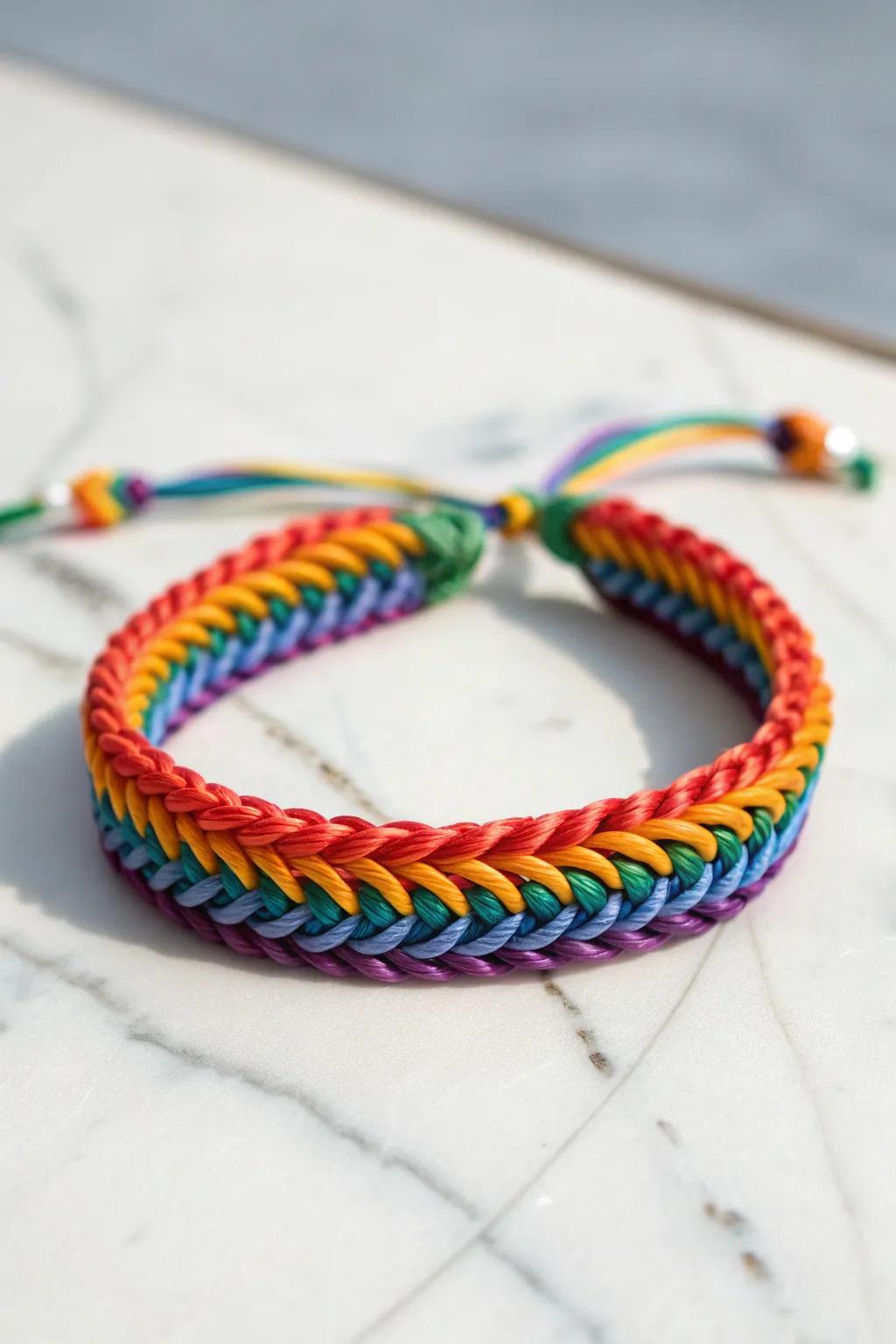 Embrace the joy of colors with this enchanting rainbow fishtail bracelet!