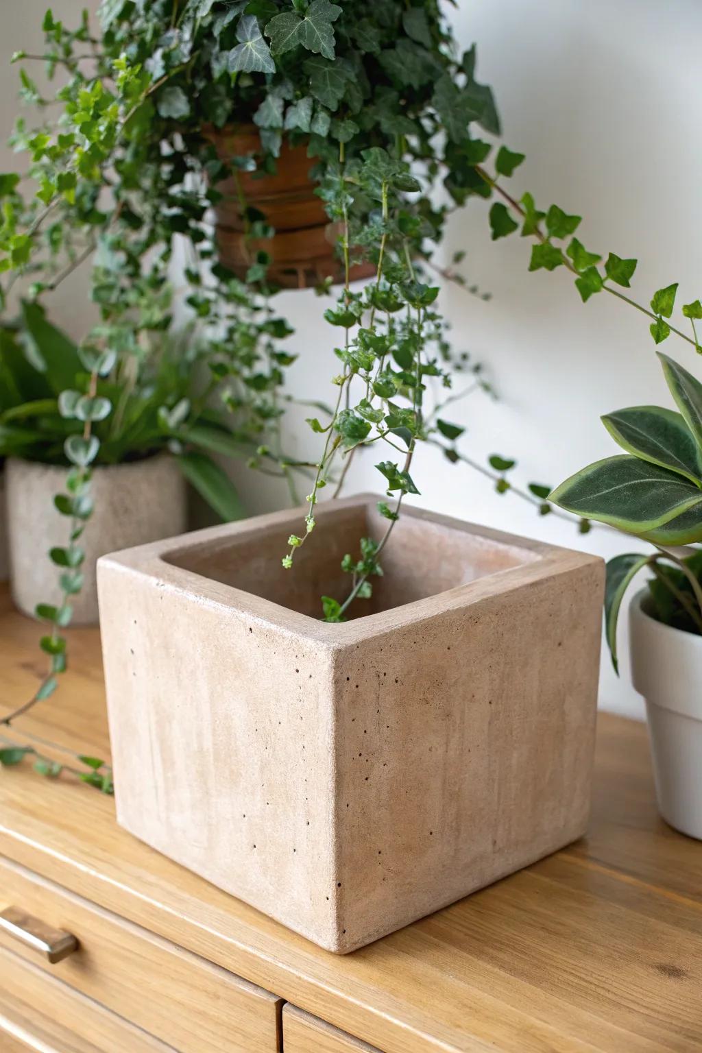 Bring a touch of nature indoors with these modern clay planters, perfect for a minimalist aesthetic.