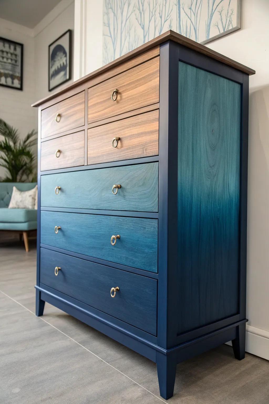 Transform your space with a stunning ombre dresser; where every shade tells a story of craftsmanship.