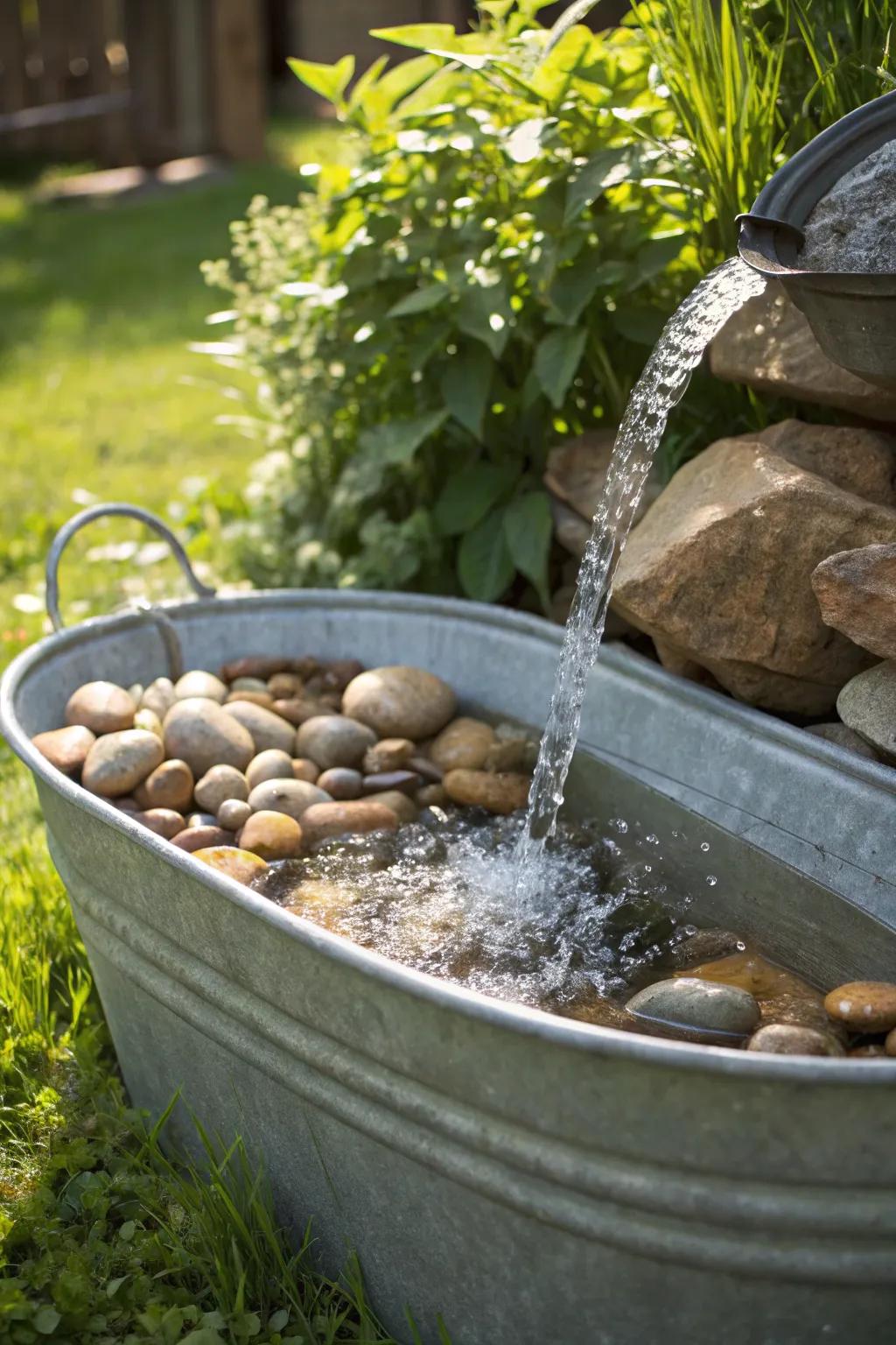 Transform your garden with this rustic cascading water feature, where craftsmanship meets tranquility.