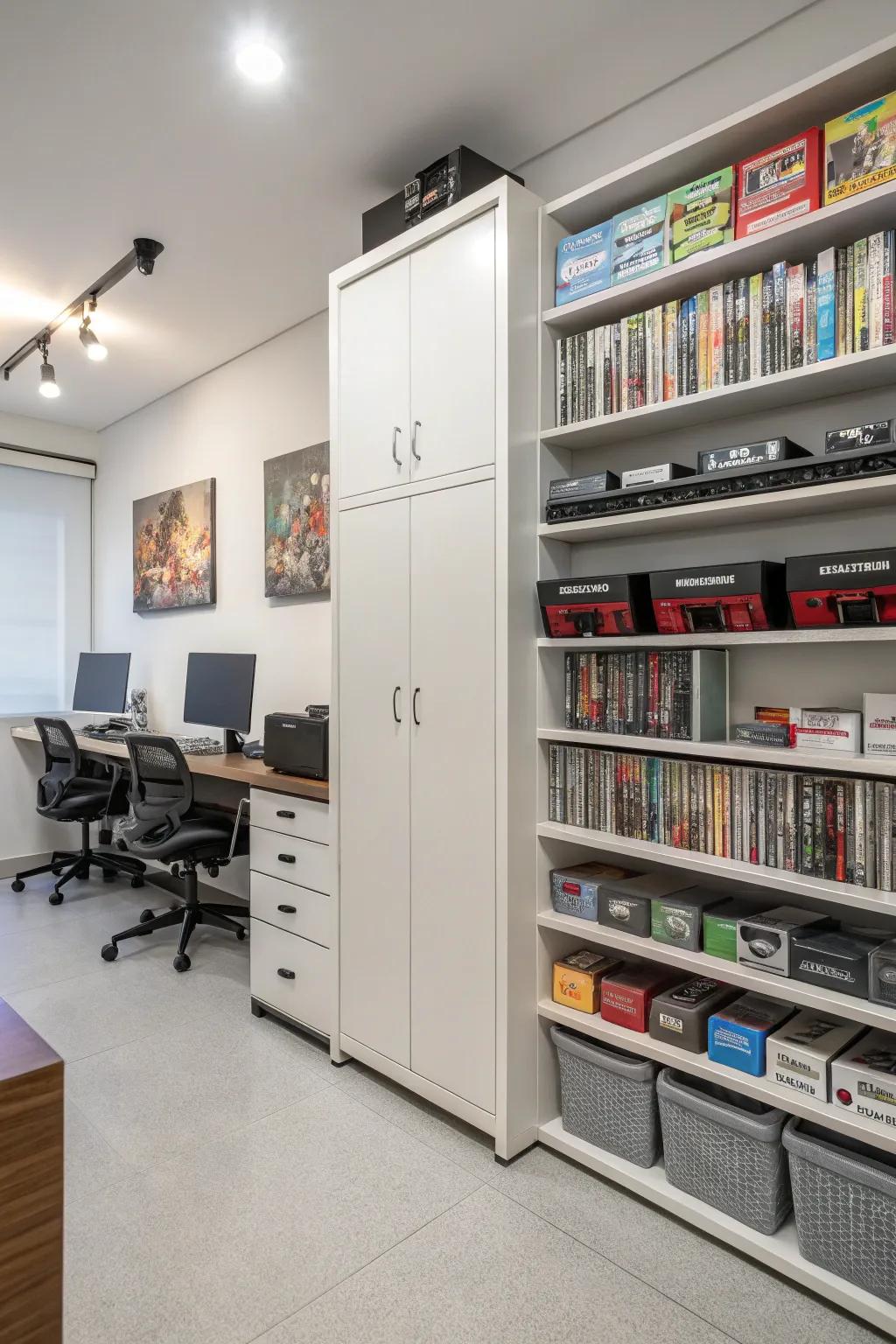 Maximize space efficiency with smart shelving and storage.