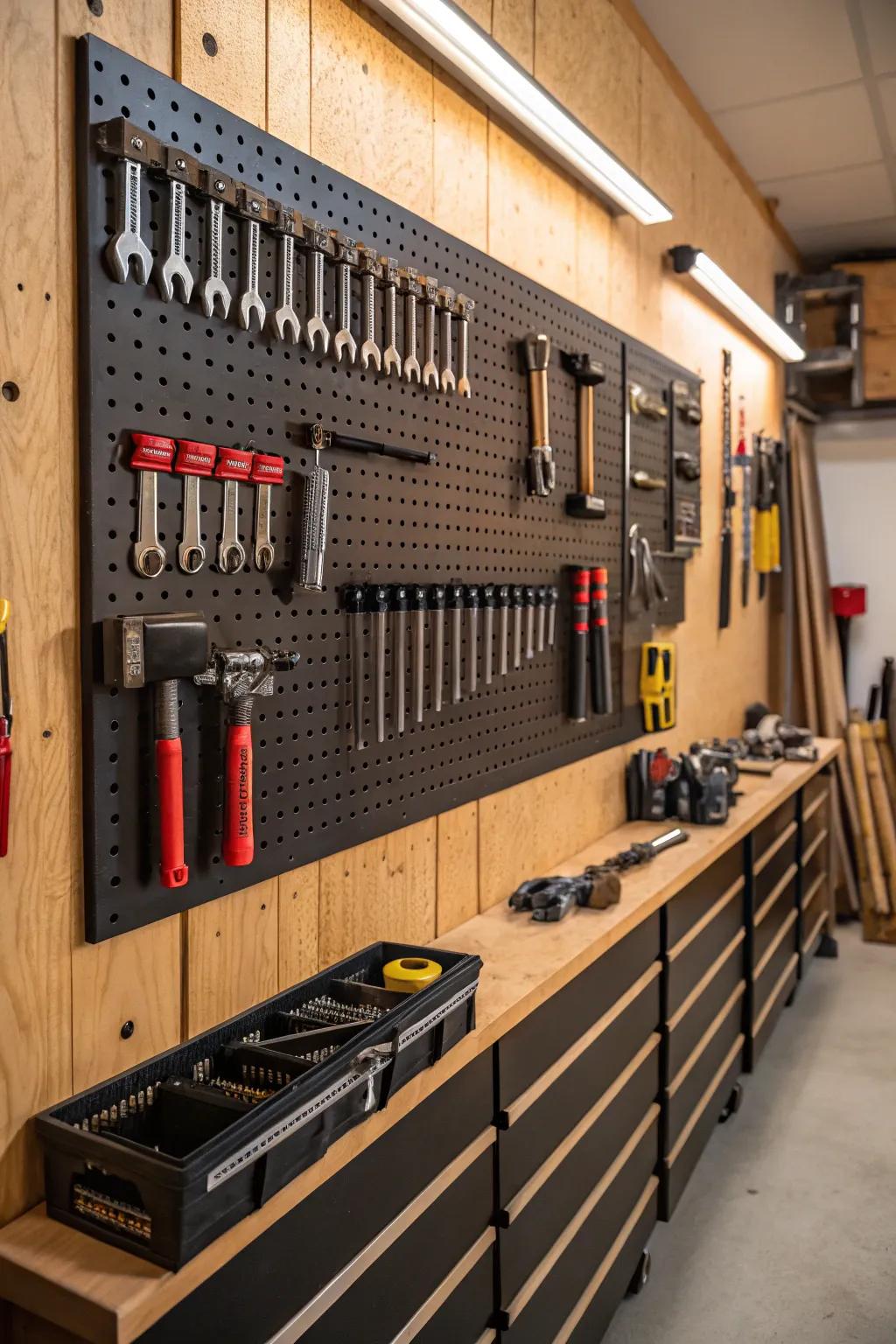 Transform your garage into a haven of order and efficiency with a custom DIY tool wall.