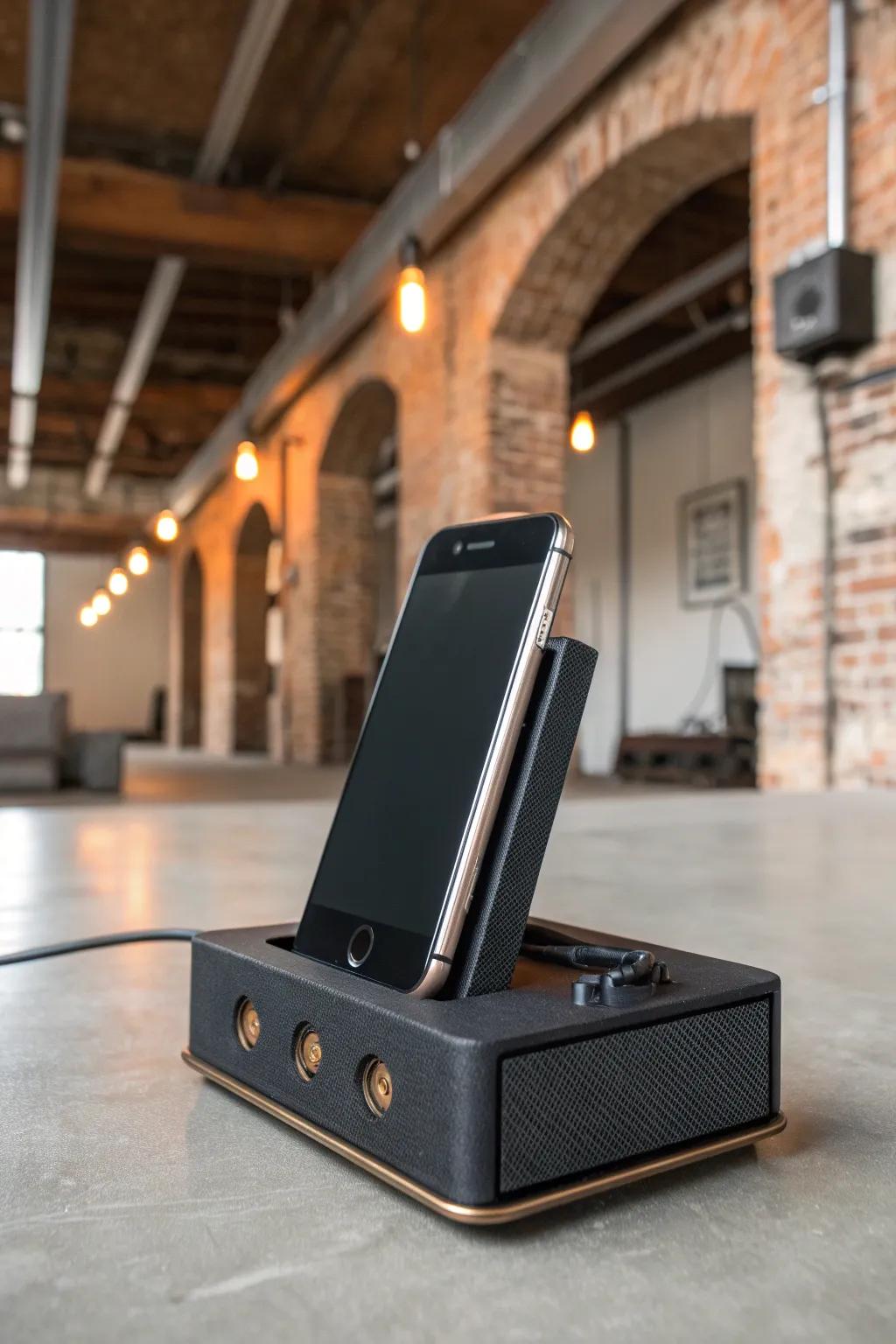 Elevate your space with a touch of tech-savvy style: the ultimate industrial chic charging dock.