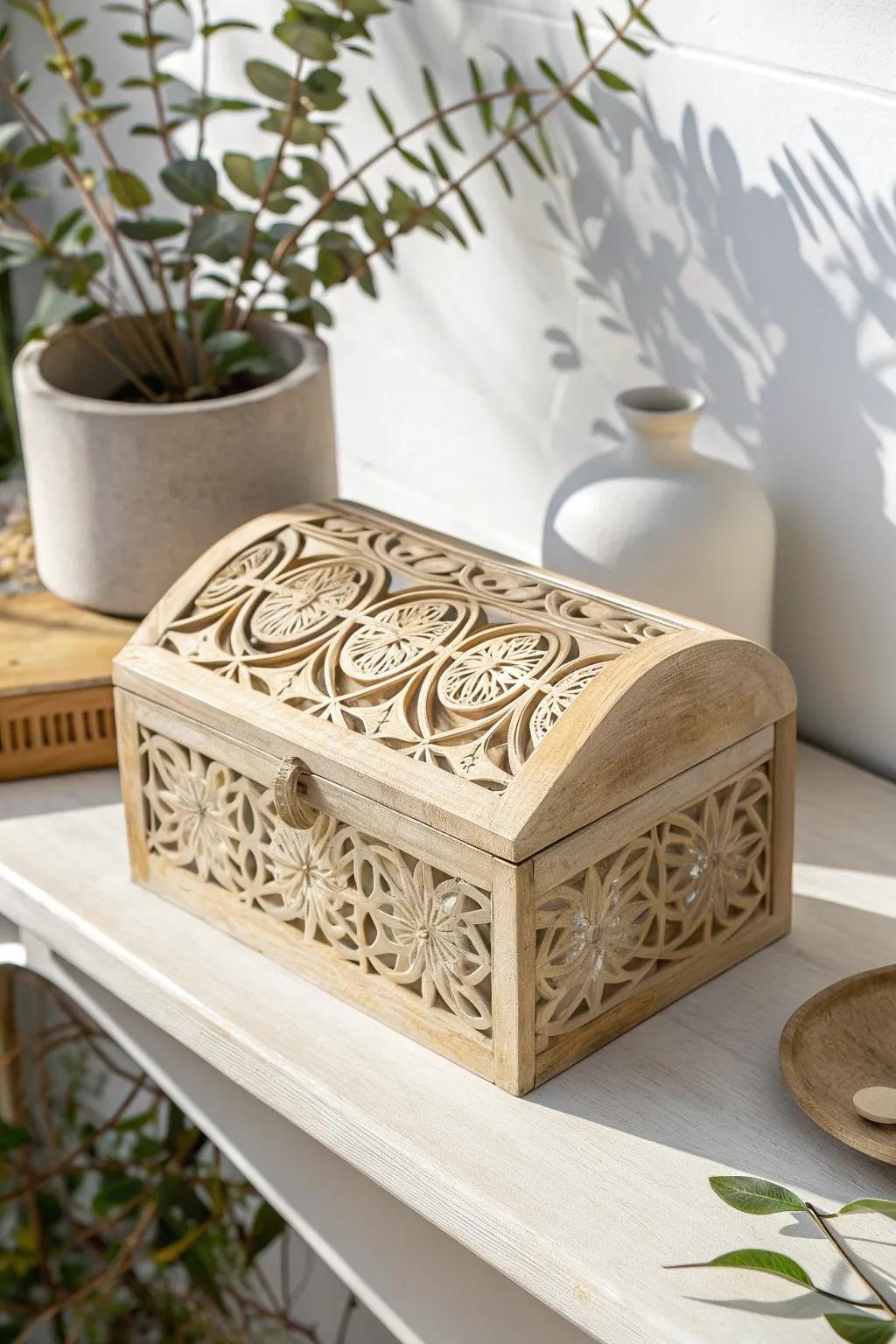 Elevate your crafting space with charming, handcrafted storage solutions. 🌿✨ #ScandinavianDesign #BohoElegance