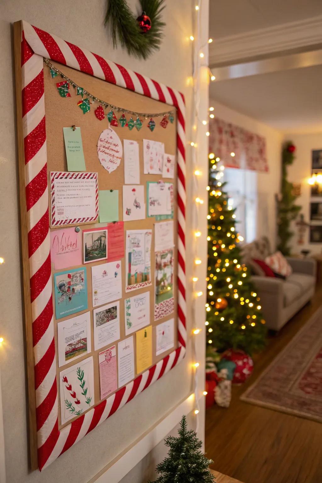 Candy cane borders add a sweet finishing touch.